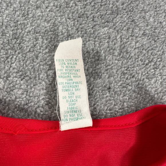 Green Bros. Vintage Robe Sleep Nightgown Size 6 Red Nylon Sheer Lace Trim Button - Picture 4 of 6